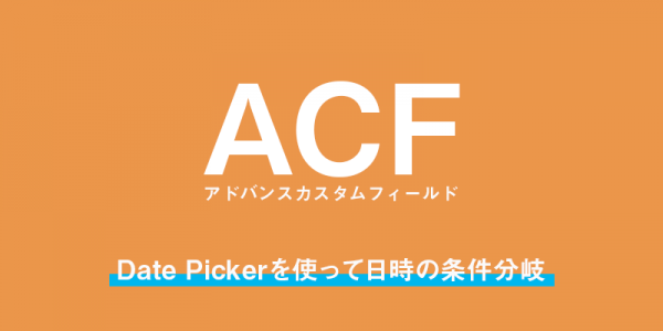 カスタムフィールドのDate Picker(デイトピッカー)を使って日時の条件分岐